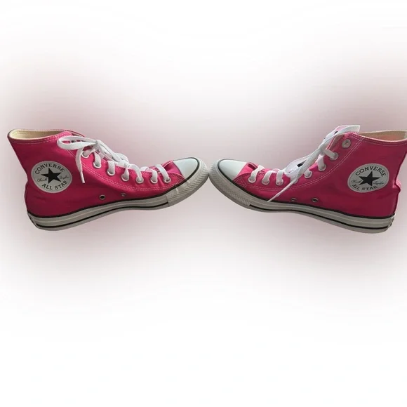Converse Fuchsia Canvas High-Tops sz 8.5 womens - Picture 6 of 10